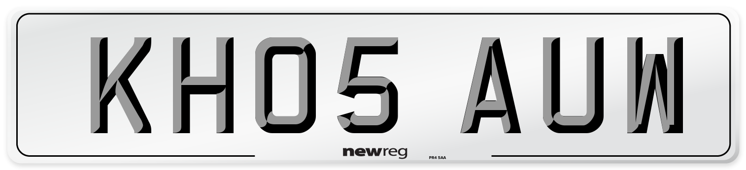 KH05 AUW Number Plate from New Reg